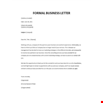 Formal Business Letter example document template