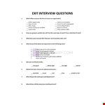 Exit Interview Format Template example document template