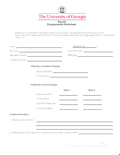 Payroll Template - Simplify Your Payroll Process & Calculate Actual Overpayments