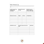 Printable Daily Workout Log example document template