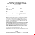 Extended Background Check Authorization Form example document template 