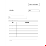 Easy Purchase Order Template for Your Company | Download Now example document template 