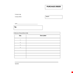 Easy Purchase Order Template for Your Company | Download Now example document template