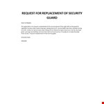 Request for replacement of security guard example document template