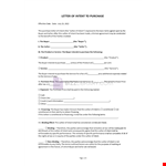 Letter of Intent to Purchase example document template 