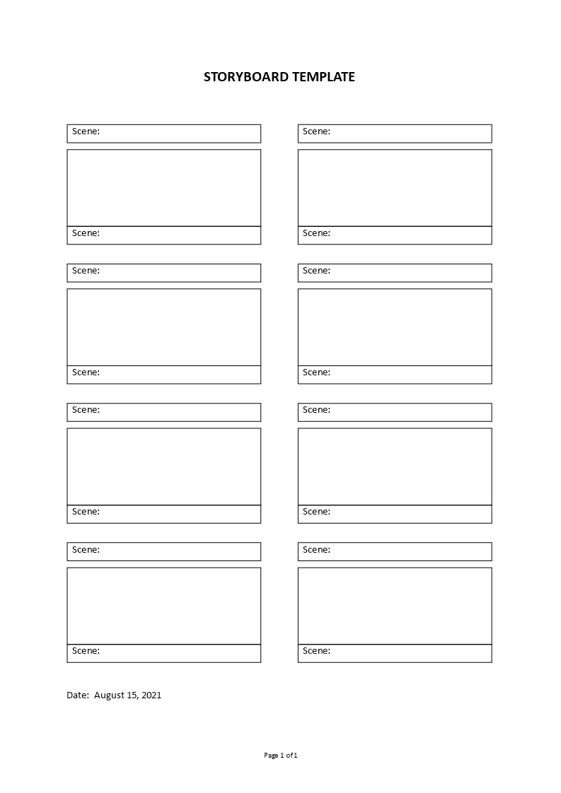 storyboard template template