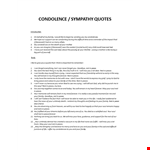 Condolences quotes example document template 
