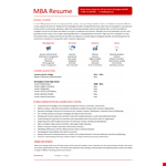 Mba Finance Analyst Resume example document template