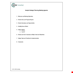 Planning Meeting Agenda Sample example document template