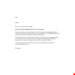 Transfer Property Letter Template | Manage & Update Property Address example document template