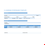 E Learning Storyboard Template example document template