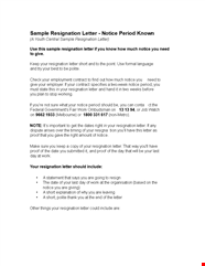 Sample Letters Of Resignation