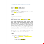 Lease Agreement Shared Working Space example document template