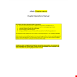 Instruction Manual Template for Members, Board, Chapter, and President example document template