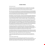 Students Speeches Template example document template 