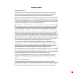 Students Speeches Template example document template