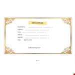 Gift Certificate Word example document template