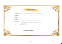 Gift Certificate Word