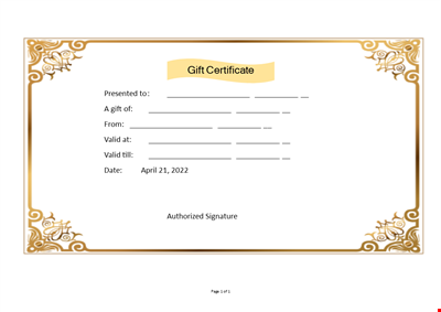 Gift Certificate Word