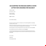 Accounting Technician Cover letter no experience example document template