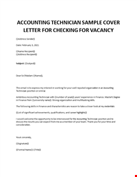 Accounting Technician Cover letter no experience