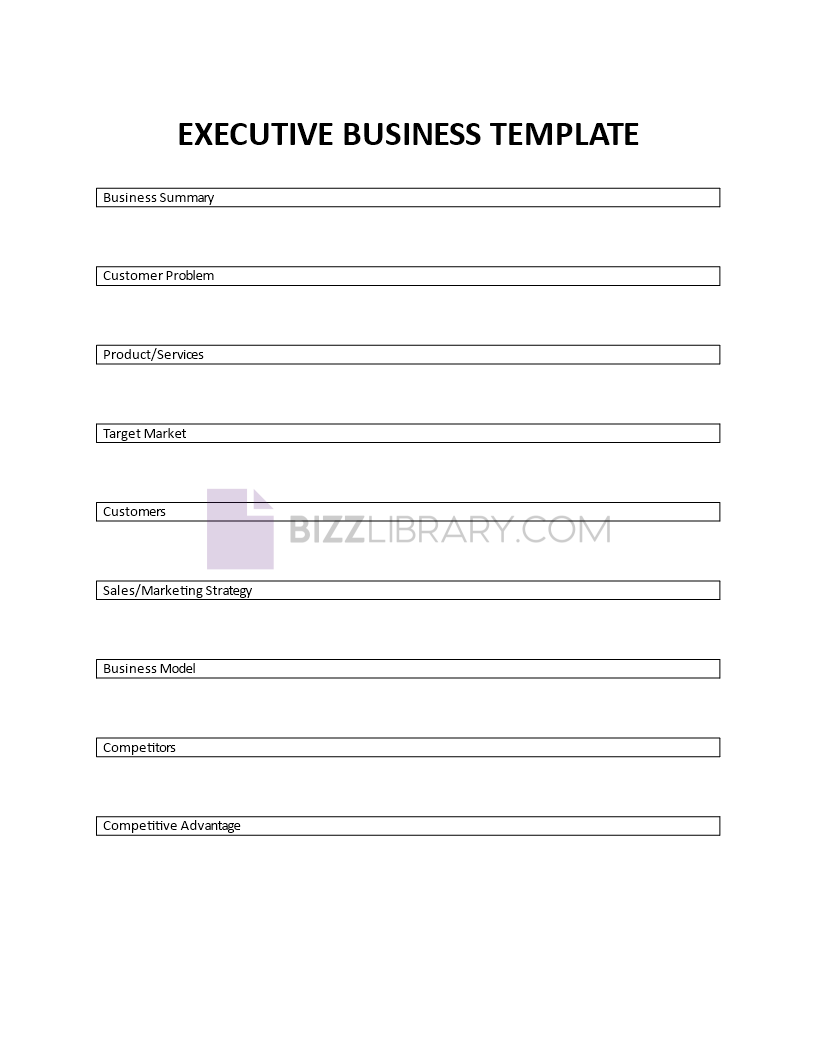 executive business summary template