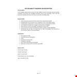 Site Reliability Engineer Job Description  example document template
