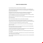 Wedding speech example document template