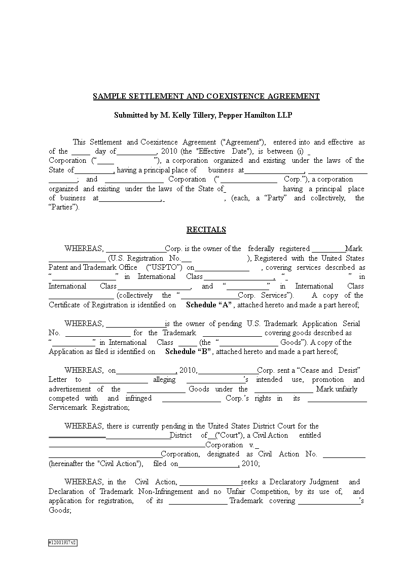 Legal Settlement Agreement For Civil Action Parties Resolved legal-settlement-agreement-for-civil-action-parties-resolved