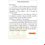 Self Introduction Letter Template example document template