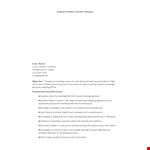 Fresher Teacher Job Resume example document template