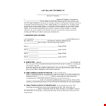 Create Your Last Will and Testament Template - Free and Easy example document template