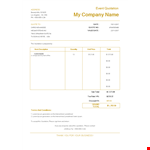 Event Quotation Template example document template