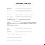 Printable Credit Card Authorization Form Template example document template