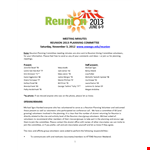 Reunion Program Agenda Template example document template