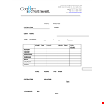 Contractor Weekly Time Sheet Template example document template