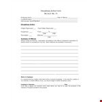 Disciplinary Action: Employee Write Up Form for Offenses example document template