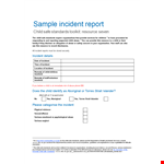 Easy-to-Use Child Incident Report Template | Maintain Standards example document template