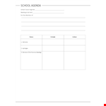 School Agenda Template for Efficient Organization and Productivity example document template