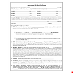 Rent Lease Agreement Form example document template