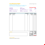Order Now: Purchase Order Template with Street Address & State example document template