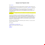 Grant Resume Rejection example document template 