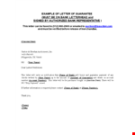 Guarantee Letter Format Template - Create an Effective Letter of Guarantee example document template