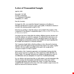 Customizable Letter of Transmittal Template for Education Reports | American Commission example document template