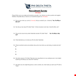 Printable Recruitment Survey Template example document template