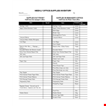 Weekly Office Supply Inventory List Example example document template