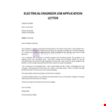 Electrical Engineer Job Application Letter example document template