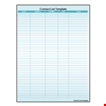 Efficient Contact List Template - Keep Track of Your Contacts Easily example document template