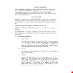 Service Agreement Template for Company & Developers: Shall We Begin? example document template