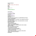 Property Maintenance Resume example document template
